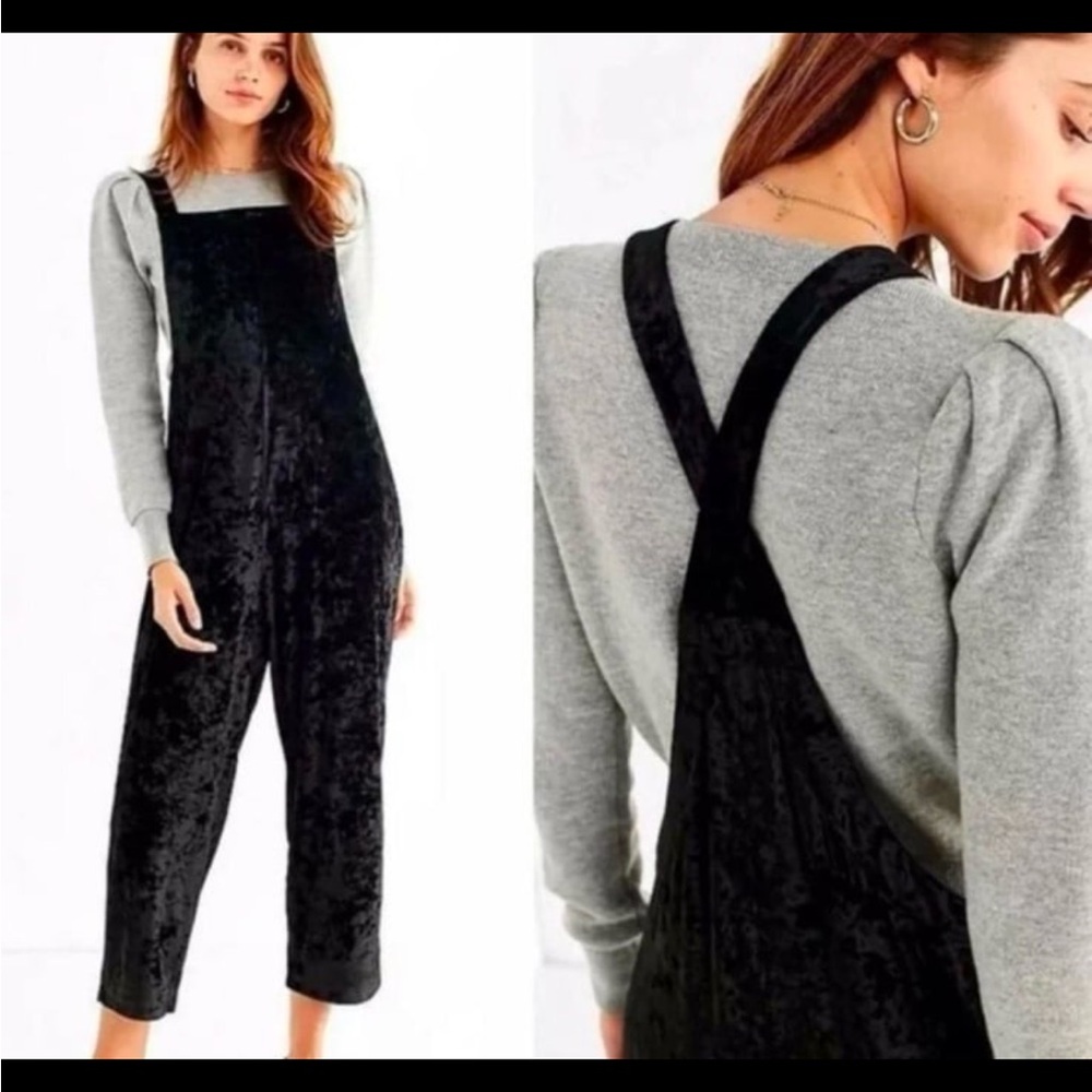 Urban Outfitters Black Velvet Jumpsuit